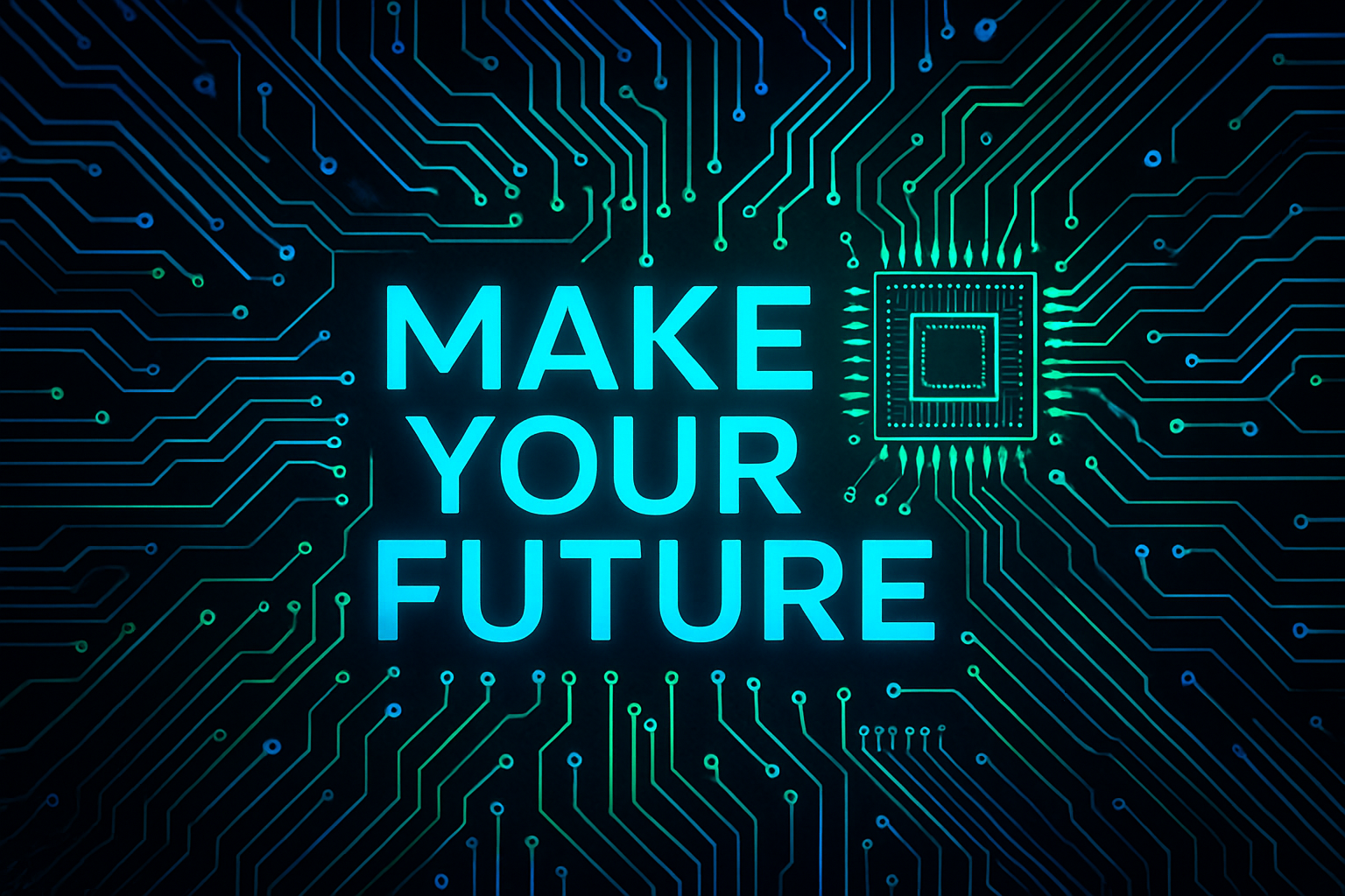 fait un image avec des circuits ou c'est ecrit make your future